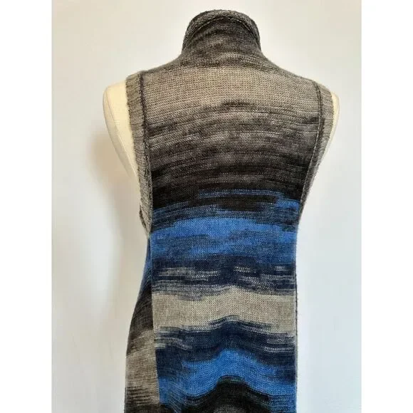 Anthropologie Moth Boho Bohemian Blue Gray Ombre Long Cardigan Size M/L - Picture 7 of 7